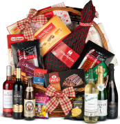 Cesta de Navidad 1 Piso Nº34 - Paleta Gran Reserva Izquierdo 4kg + Vinos y Turrones