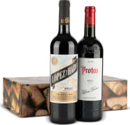 Estuche Vino Nº82 - Caja navidad con Vino Tinto Protos Ribera del Duero y Lopez de Haro