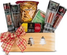 Cesta Navidad Madera Natural Nº26 - Surtido Charcutería Ibérica + Queso Semicurado 140g