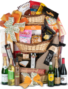 Cesta de Navidad 3 Pisos Mini Nº40 - Paleta Serrana Bodega 4,5kg + Whisky, Licor de Chocolate y Vinos