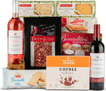 Lote Navidad Nº2 - Vino Tinto Tempranillo y Rosado Soliera + Embutido con dulces navidad