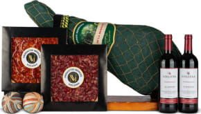 Jamonera Nº53 - Jamón Serrano Curado 6kg y Embutido Ibérico + Botellas Tempranillo Soliera
