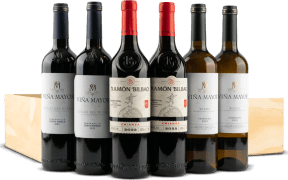 Estuche Madera de Navidad Nº6153 - 6 Vinos Viña Mayor Verdejo y Roble y Ramón Bilbao