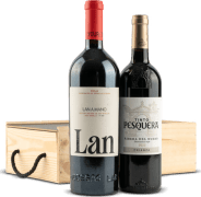 Estuche Madera de Navidad Nº6170 - Vinos LAN a Mano y Pesquera Crianza