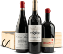 Estuche Madera de Navidad Nº693 - Vinos Pérgamino, Viña Real y Pesquera