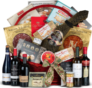 Cesta de Navidad 1 Piso Nº803 - Jamón Gran Reserva Montesur 7,5kg + Vinos y Turrones