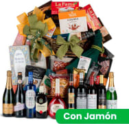 Cesta 2 Pisos Nº42 - Jamón Serrano 6kg y embutido ibérico + Whisky Ballantine's y vinos