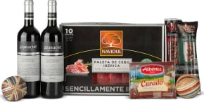 Jamonera Nº656 - Malentín paleta Loncheada Navidul y embutido ibérico + 2 vinos Azabache