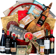 Cesta de Navidad 1 Piso Nº44 - Jamón Reserva Navidul 7kg + Vinos, Queso y Turrones