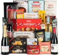 Lote de Navidad Nº12 - 4 Botellas Vino + Ibéricos Bellota, Queso Curado y Turrones Picó