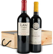 Estuche Madera Vinos Nº93 - Vino Tinto Lan A Mano Edición Limitada y Finca Resalso