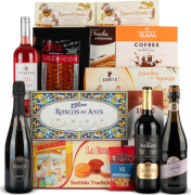 Lote de Navidad Nº4 - Espumoso y 3 Bot. Vino + Surtido de Turrones Monerris y Dulces