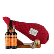 Jamonera Navidad Nº654N - Jamón Delantero Gran Reserva 5,5kg + Vino Tinto Faustino