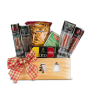 Cesta Navidad Madera Natural Nº26 - Surtido Charcutería Ibérica + Queso Semicurado 140g