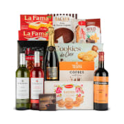 Lote Navidad Nº4 - Surtido 4 botellas de Vino + 50g Chorizo Ibérico Bellota y dulces
