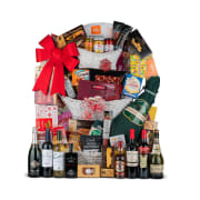 Cesta Navidad Mimbre 3 Pisos Nº49 - Jamón Serrano 6k y queso + Whisky y Ginebra