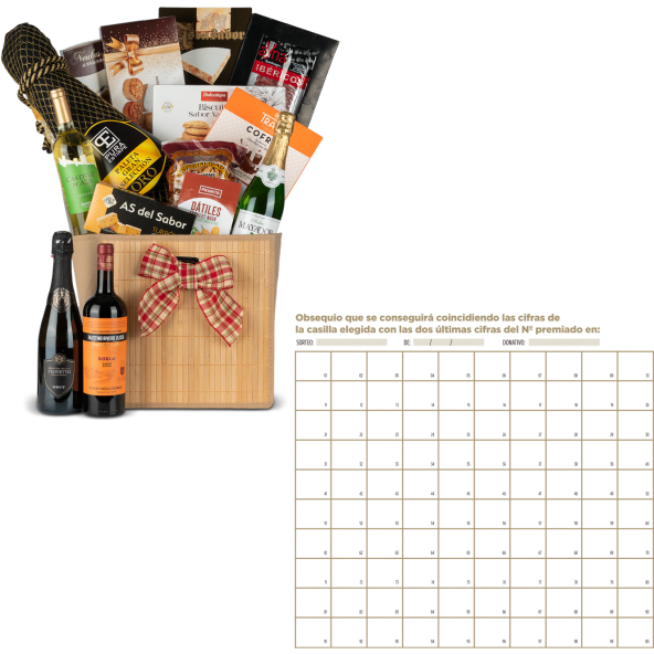 Cesta de Navidad de sorteo Nº32 - Paleta Gran Selección Pura Estirpe 4kg + Vinos y Turrones