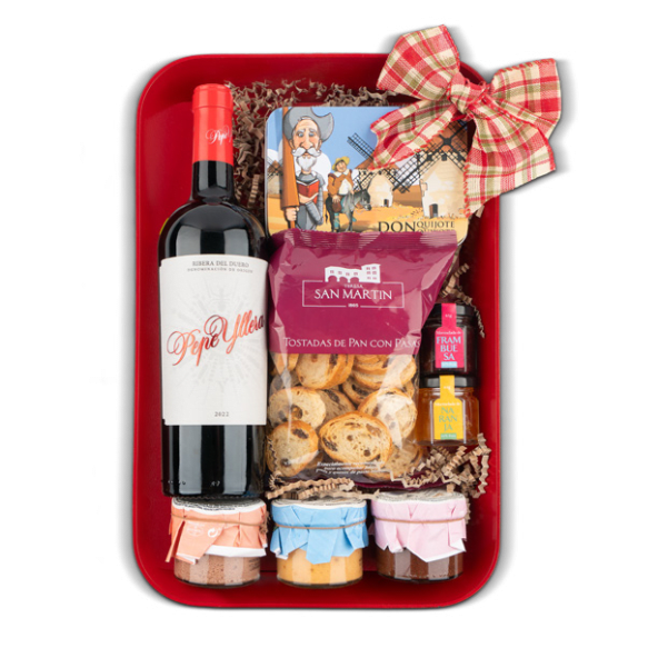 Bandeja de Navidad Untar Nº510 - Vino Yllera + Mermeladas, Patés y Membrillo