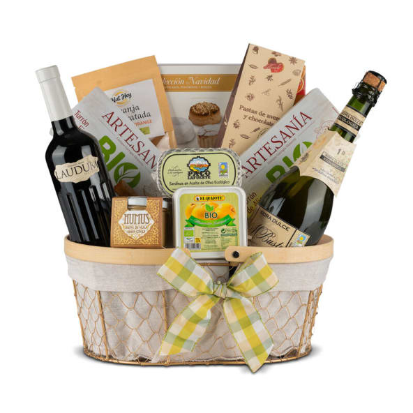 Especialísimo Cesta de Navidad Nº501 - Surtido de vinos ECO y dulces BIO