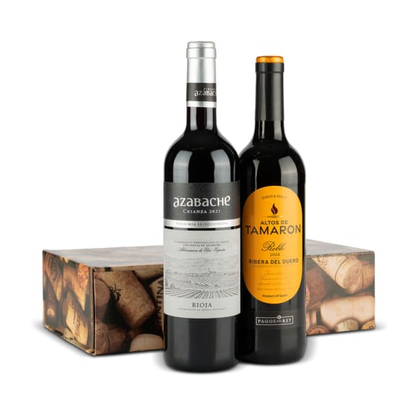 Estuche Vinos Navidad Nº80 - Botella Vino Tinto Altos de Tamarón y Azabache