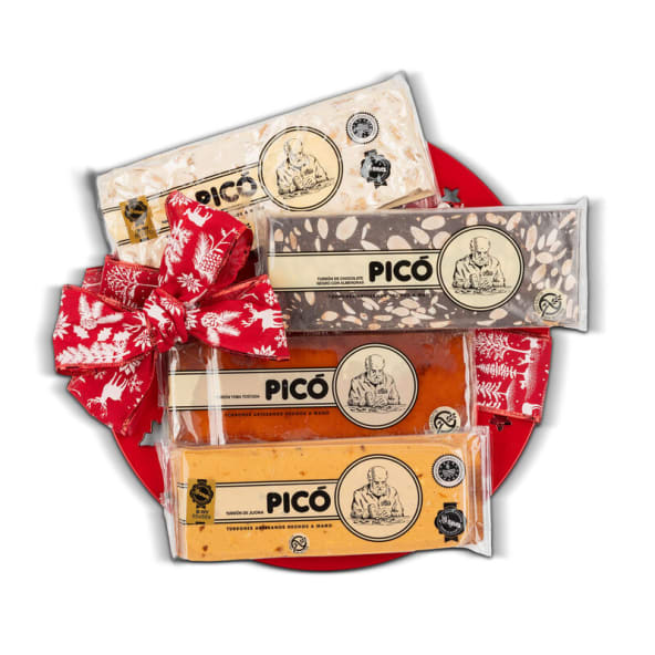 Especialisimo Turrones Artesanales Picó Nº509 - Bandeja pino rojo con Turrones de Navidad
