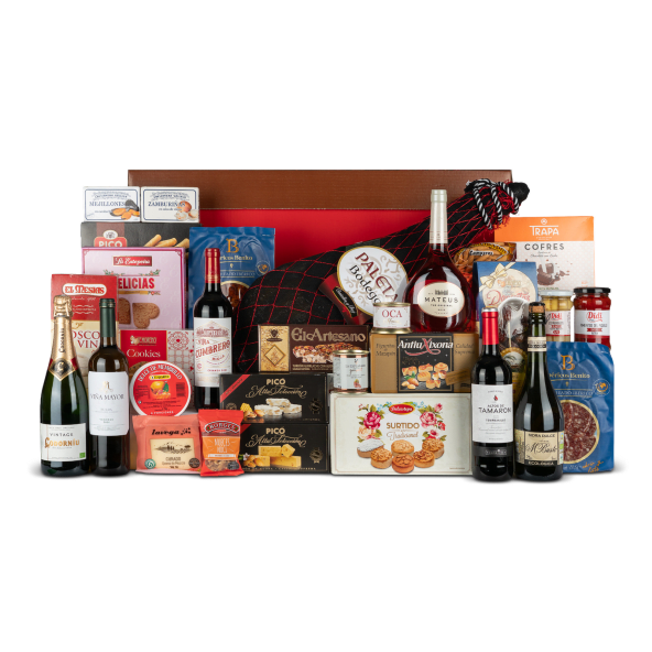 Baúl de Navidad Nº37 - Paleta Centelles y Buj 4,5kg e Ibéricos Loncheados y Queso + 6 Bot. Vino 