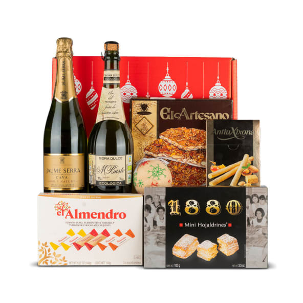 Especialisimo Estuche Navideño Burbujas Nº574 - Cava y Sidra con surtido de dulces
