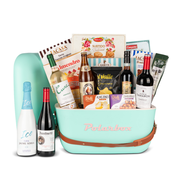 Lote Navidad con Nevera Polarbox Nº33 - Surtido de Cerveza, Cava y Vinos + Conservas y Dulces Navideños