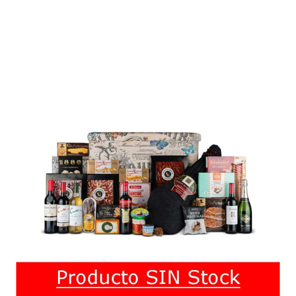 Baul Plegable Navidad Nº46 - Jamón Bodega 6,5k y Embutidos + Queso 450g y selección vinos