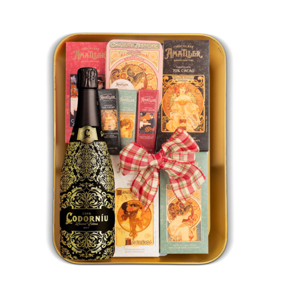 Bandeja de Navidad Chocolates Nº507 - Cava Codorníu + Chocolates Amatller Simón Coll