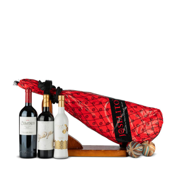 Jamonera Madera Nº66 - Jamón Gran Reserva Joselito 7kg + 2 botellas vino tinto y Aceite