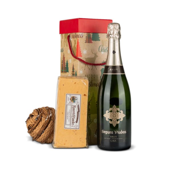 Especialisimo Burbujas Nº595 - Caja Navideña con Botella Cava + Turrón Blando Artesano