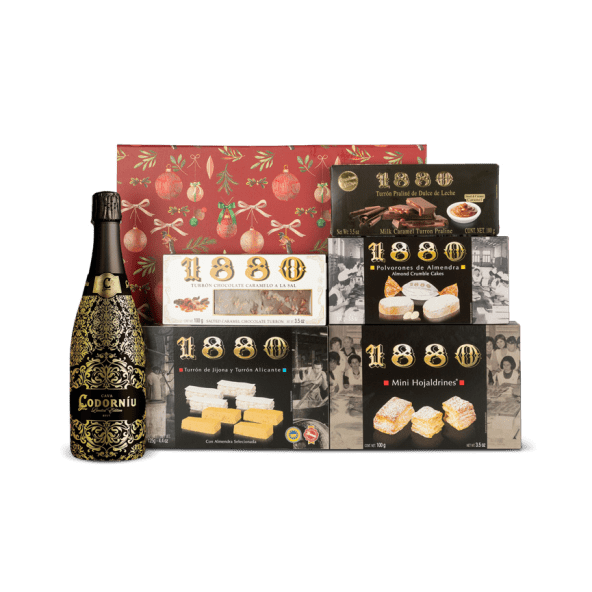 Lote de Navidad Glamour Nº508 - Cava Codorníu + Surtido de Turrones y Dulces 1880