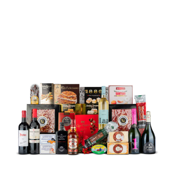 Lote Navidad Nº22 - Whisky y Ginebra + Protos y Ramón Bilbao con Surtido Embutido Ibérico