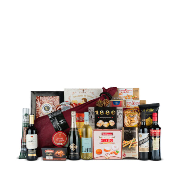 Lote Nº24 - Jamón Gran Reserva 7Kg y Embutido ibérico + 5 botellas y dulces navideños