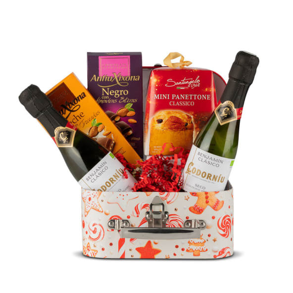 Especialisimo Tu Y Yo Nº506 - Maletín Navidad con Cava + chocolate Antiu Xixona y Panettone