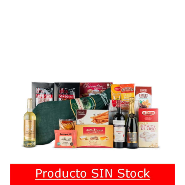 Lote Navidad Nº18 - Jamón Serrano Curado 6kg y queso 200g+ Surtido de vinos y dulces