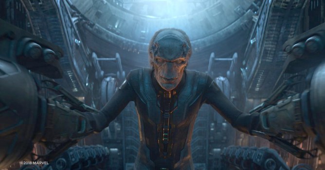 Tom Vaugh Lawlor in the Marvel film Avengers Infinity War