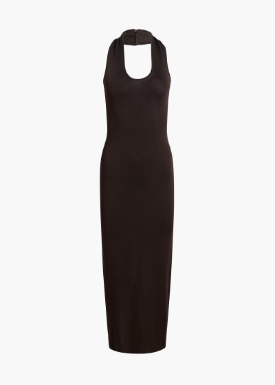 U-Neck Espresso Knit Dress