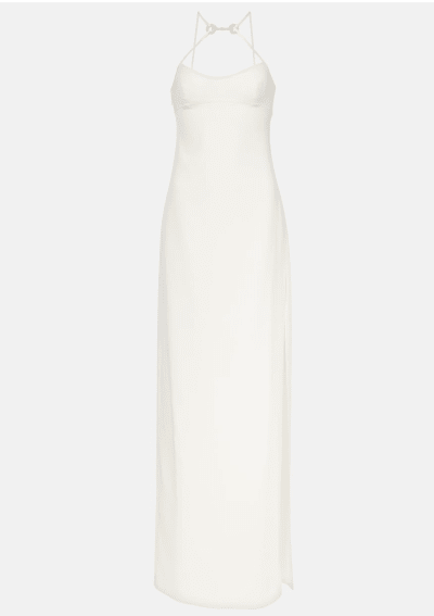 Long Silk Dress with Crystal Horsebit