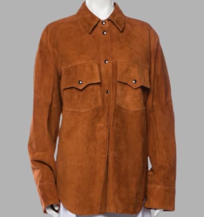 KHAITE Jinn Suede Jacket in Rust Sz 6 