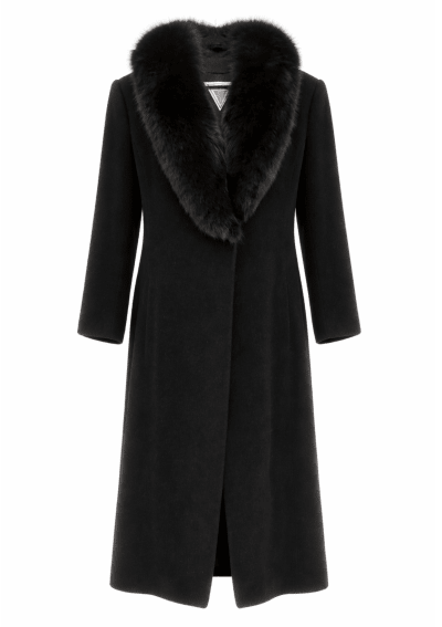 Lambswool and Fox Fur Floor Length Coat
