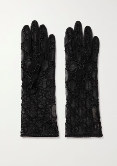 Gucci Embroidered Tulle Gloves
