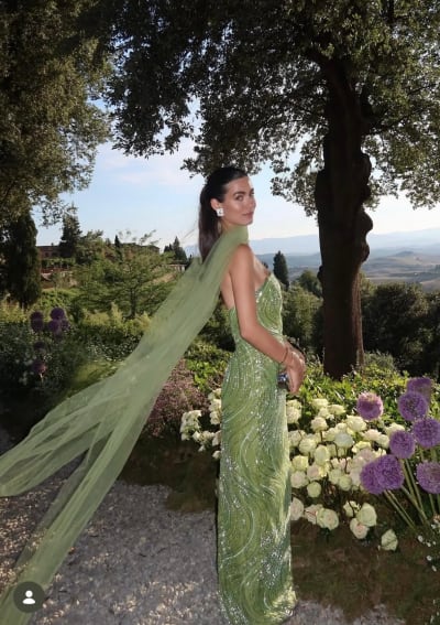 Nora Parada Lime Sequin Gown 