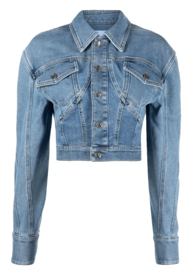 Mugler Crop Denim Jacket