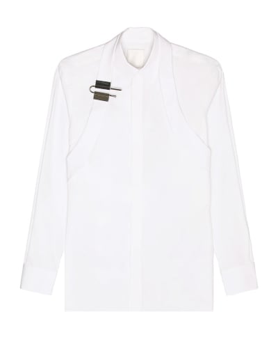 Givenchy White Contemporary Button Up Shirt With U Lock