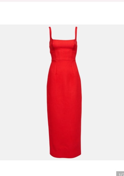 Red column dress
