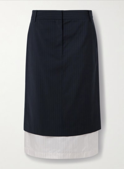 Tibi Mier Pinstripe Convertible Skirt 