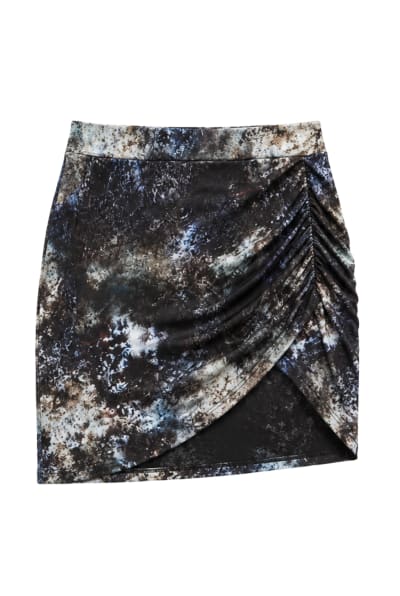 Helmut Lang Artistic Black and Gray Mini Skirt