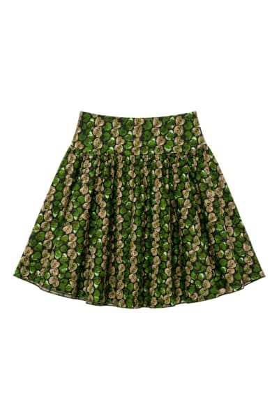 Prada Heart Print Flared Skirt
